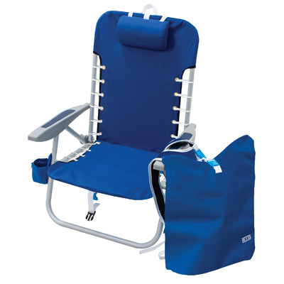 Rio Brands Llc, Backpack Chair With Removable Backpack, Aluminum/Ocean Blue
