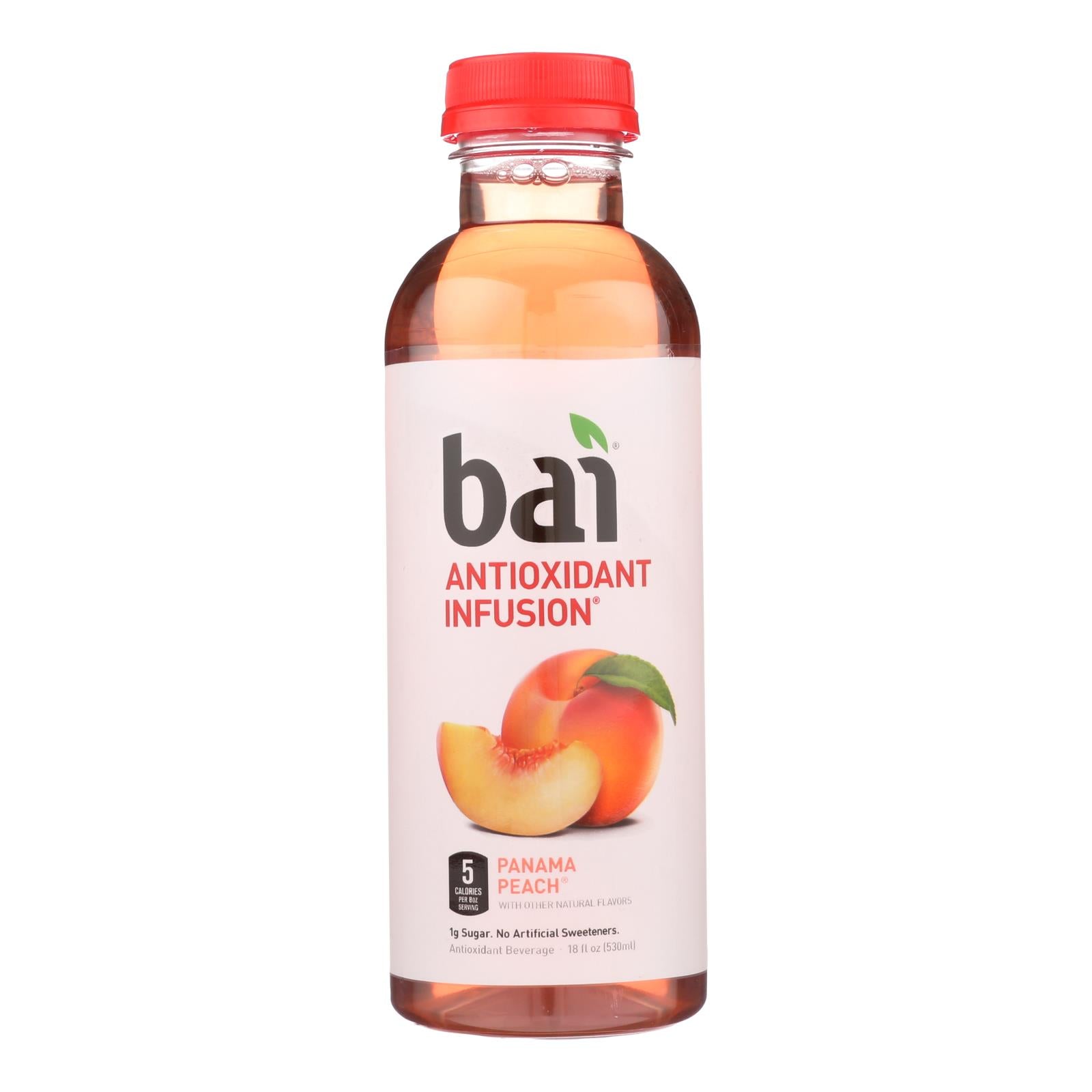 Bai, Bai Panama Peach Antioxidant Infusion Drink  - Case of 12 - 18 FZ (Pack of 12)