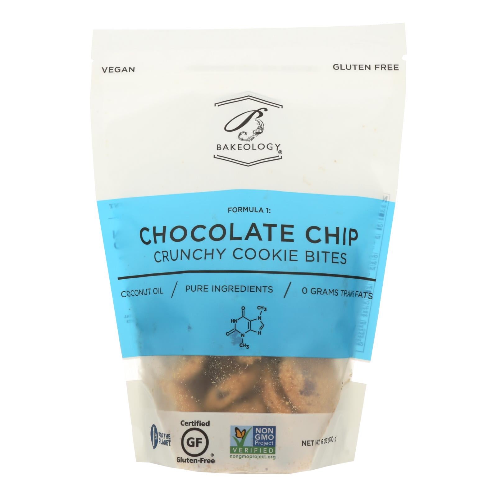 Bakeology, Bakeology Cookie Bites - Chocolate Chip - Case of 12 - 6 oz. (Pack of 12)
