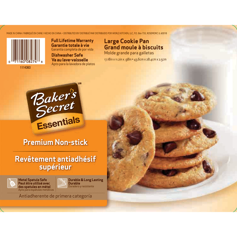Bakers Secret, Bakers Secret 1114363 17-1/4" x 11-1/4" Large Baker's Secret® Cookie Sheet