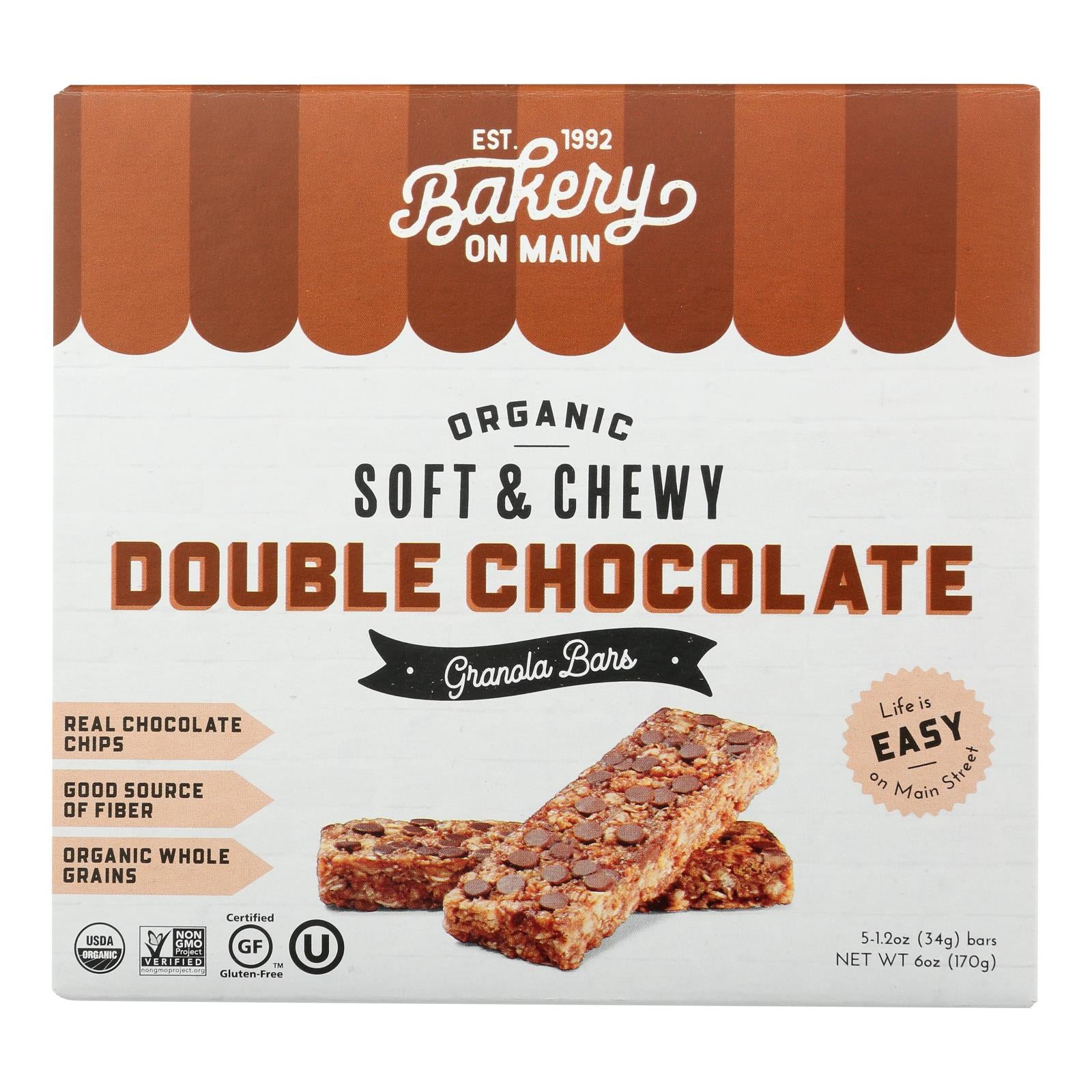 Bakery On Main, Bakery On Main - Granola Bar Double Chocolate - Case of 6-5/1.2 OZ (Pack of 6)