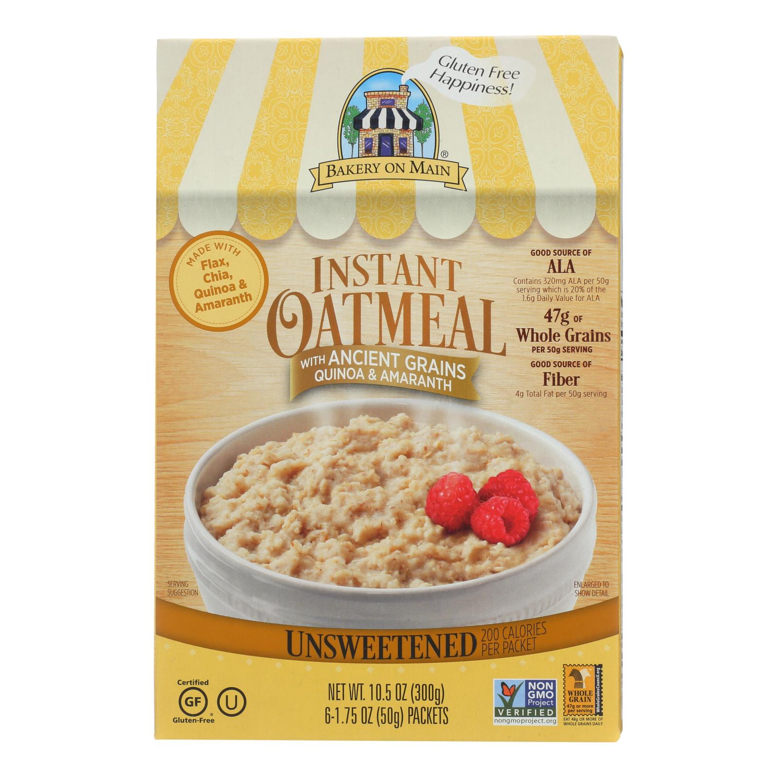 Bakery On Main, Bakery On Main Instant Oatmeal - Case of 6 - 10.5 oz. (Pack of 6)