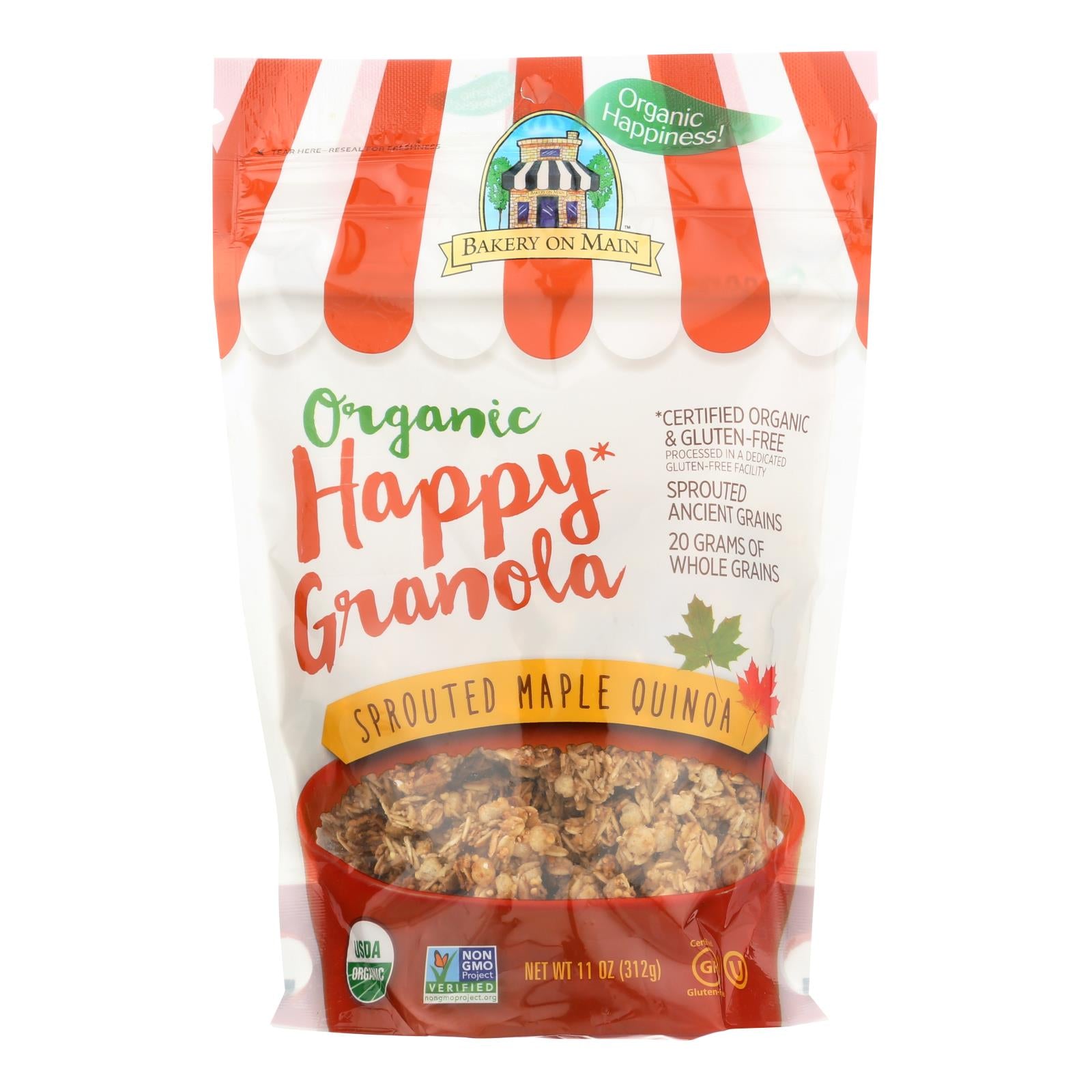 Bakery On Main, Bakery On Main Organic Happy Granola - Sprouted Maple Quinoa - Case of 6 - 11 oz (Pack of 6)