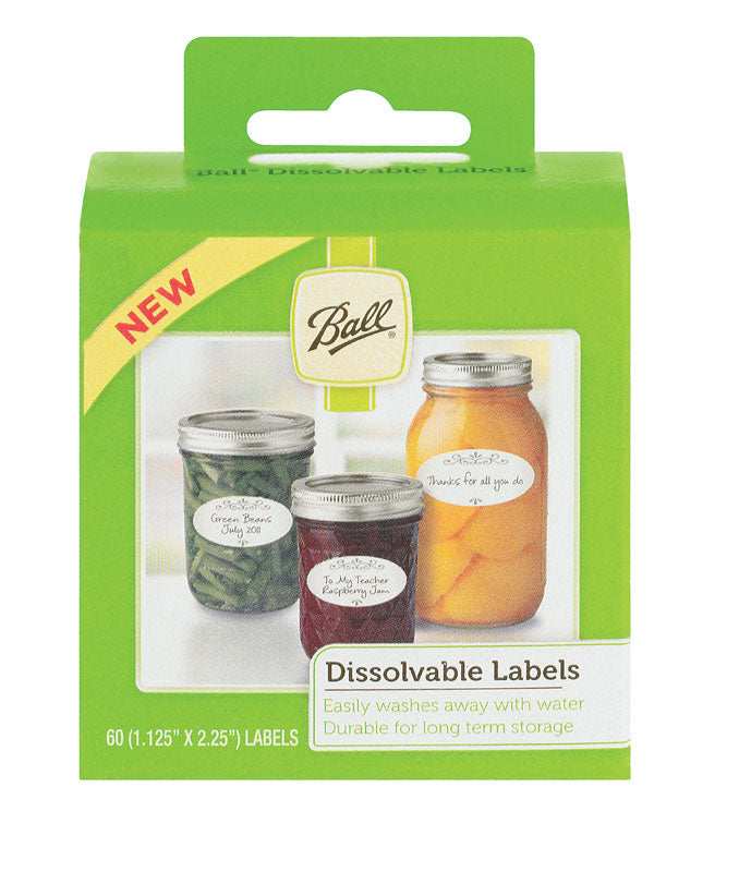 NEWELL BRANDS DISTRIBUTION LLC, Ball Dissolvable Canning Labels 60 pk