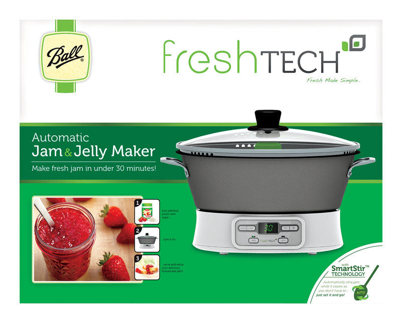 NEWELL BRANDS DISTRIBUTION LLC, Ball FreshTech Glass 8 oz. Automatic Jam and Jelly Maker 11.4 D x 14.5 W x 14.5 H in.