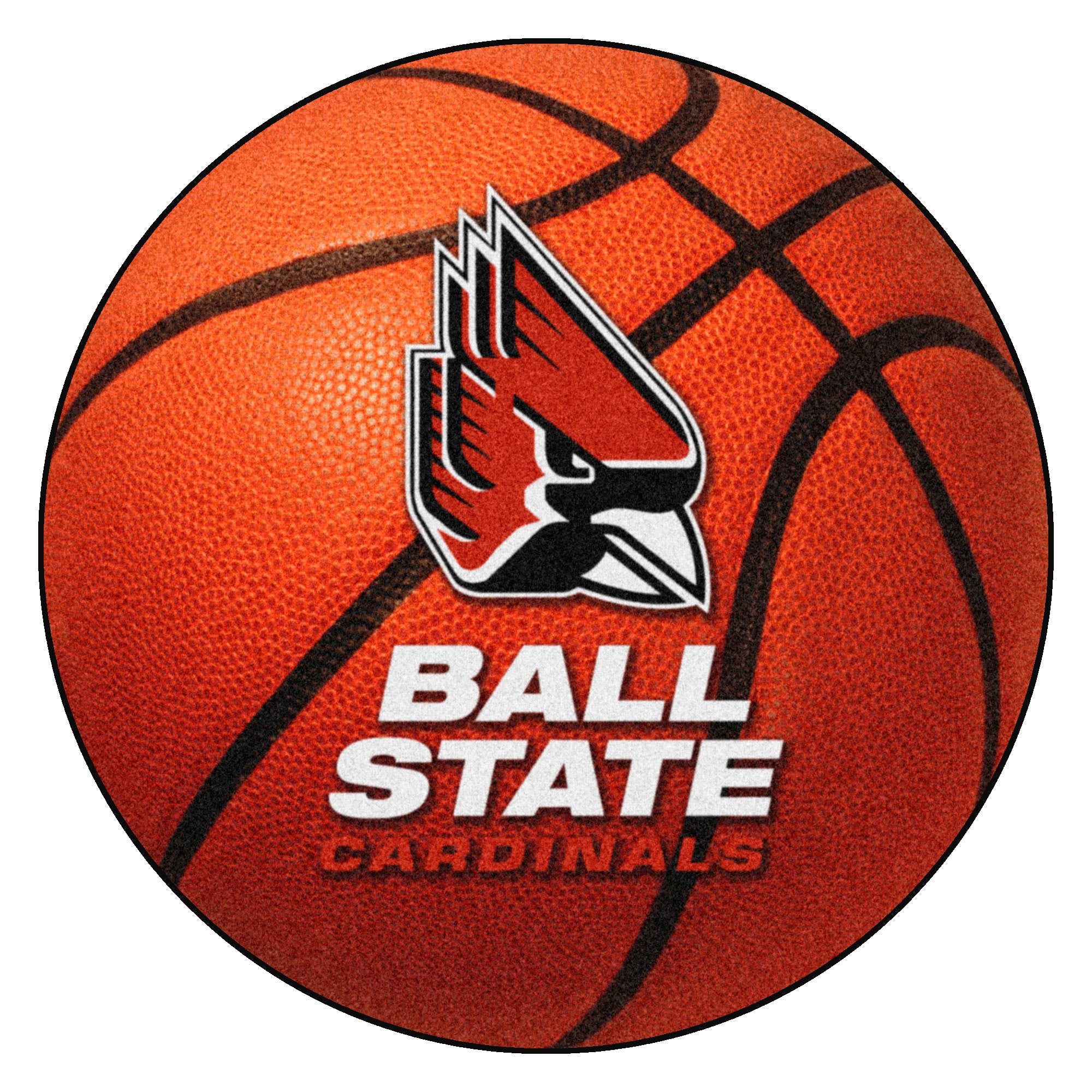 FANMATS, Ball State University Basketball Rug - 27in. Diameter