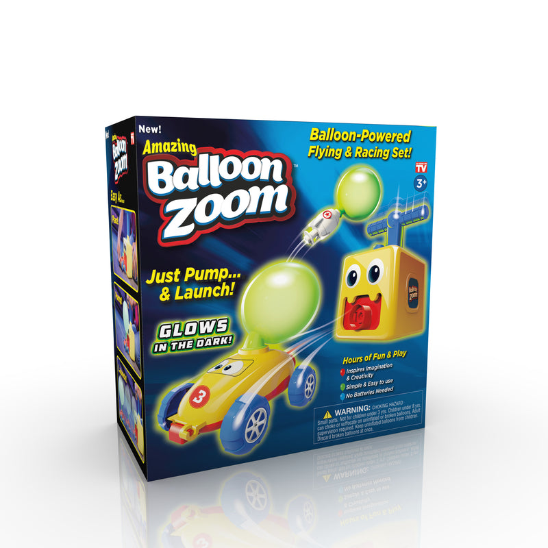 ONTEL PRODUCTS CORP, Balloon Zoom Balloon-Powered Flying and Racing Set Multicolored