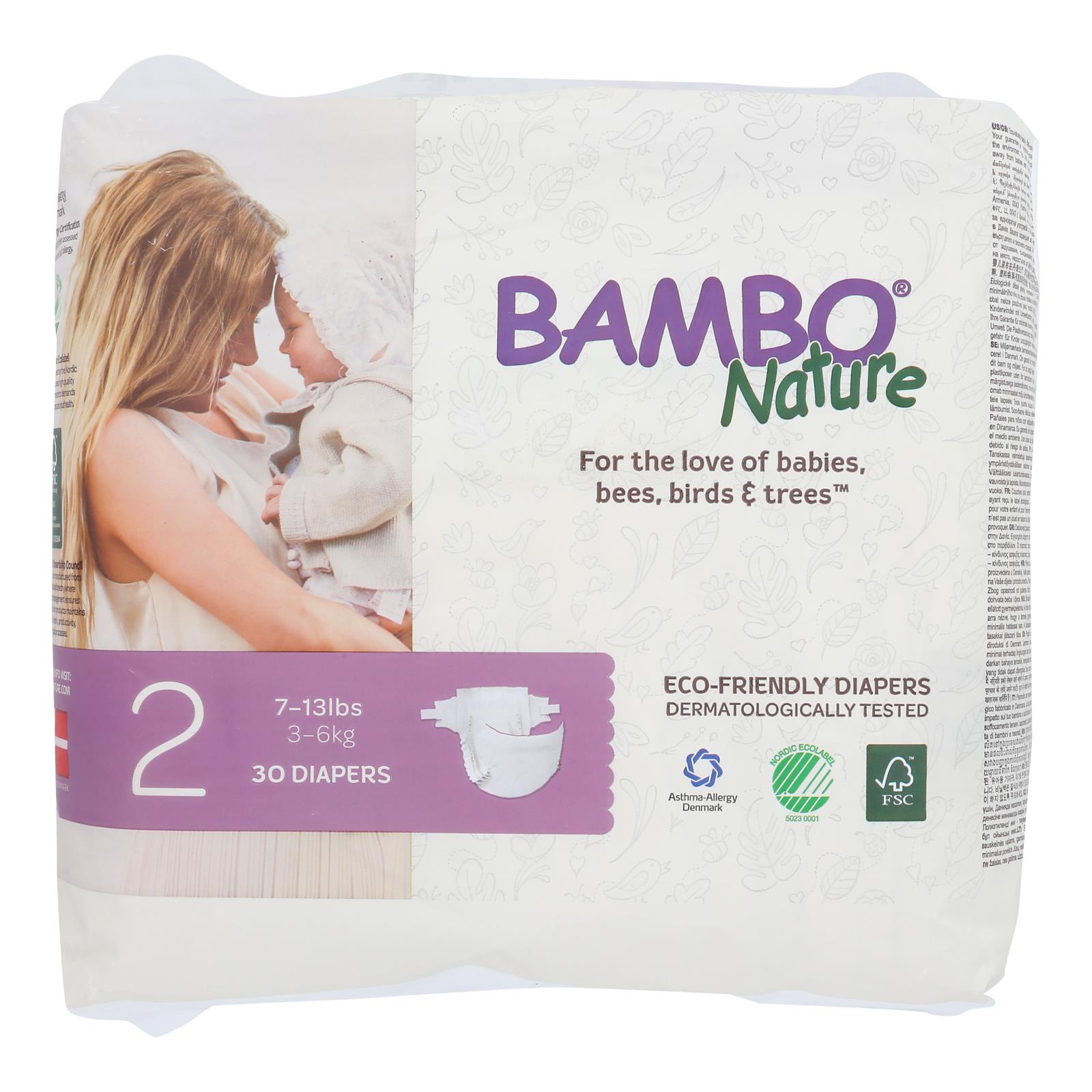 Bambo Nature, Bambo Nature - Diapers Size 2 7-13 Lbs - Case of 6 - 30 CT (Pack of 6)