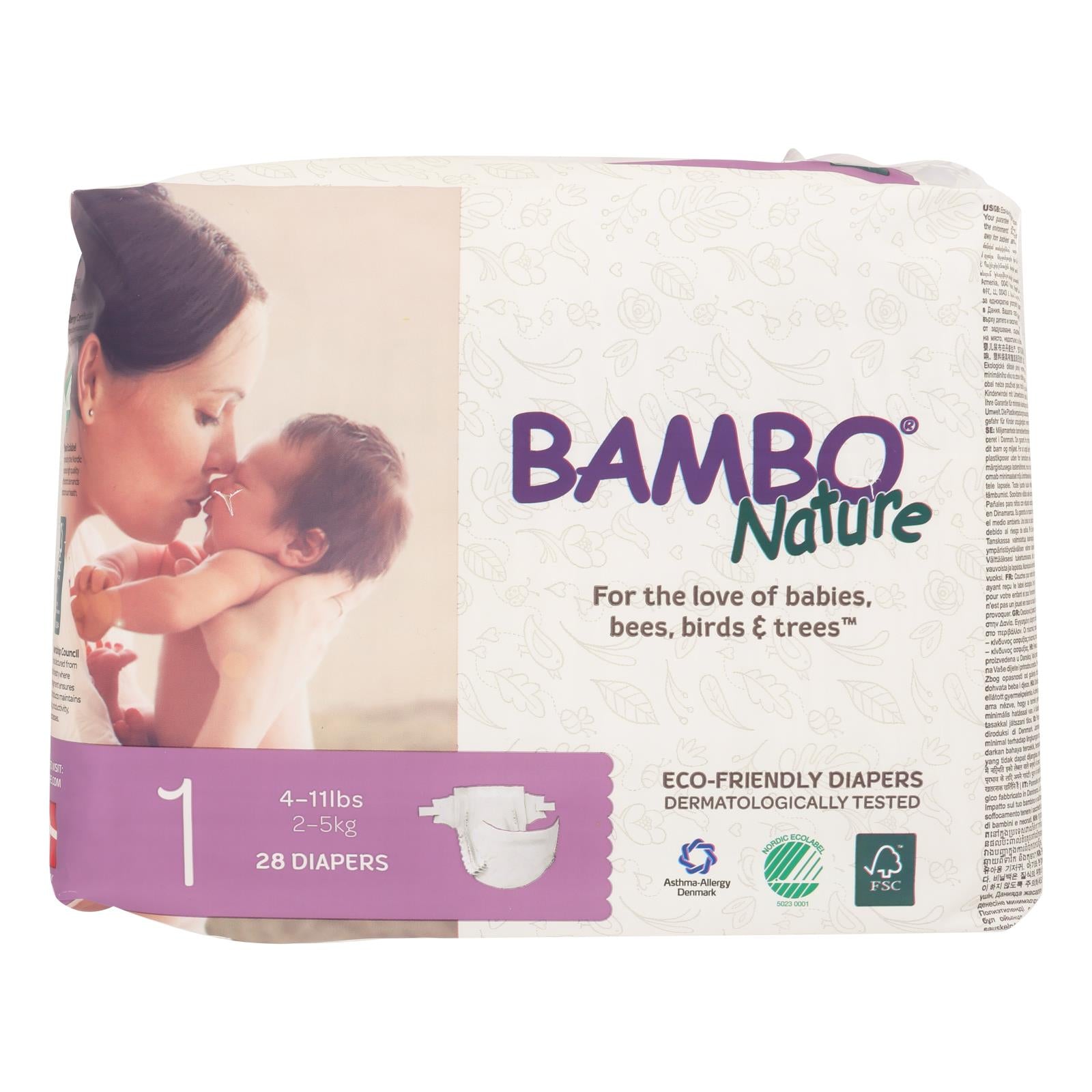 Bambo Nature, Bambo Nature Eco-Friendly Diapers  - Case of 6 - 28 CT (Pack of 6)