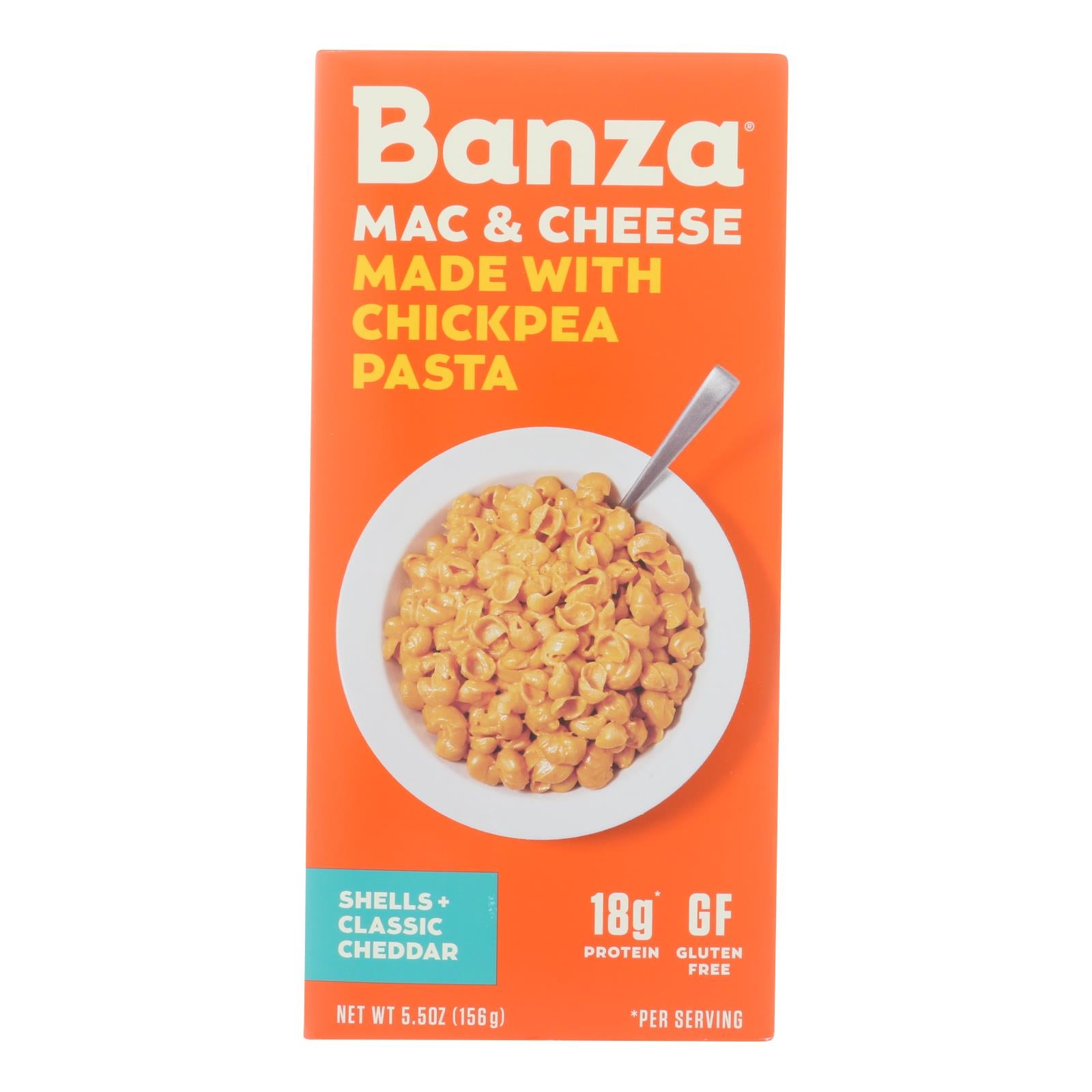 Banza, Banza - Chickpea Pasta Mac and Cheese - Shells and Classic Cheddar - Case of 6 - 5.5 oz. (Pack of 6)