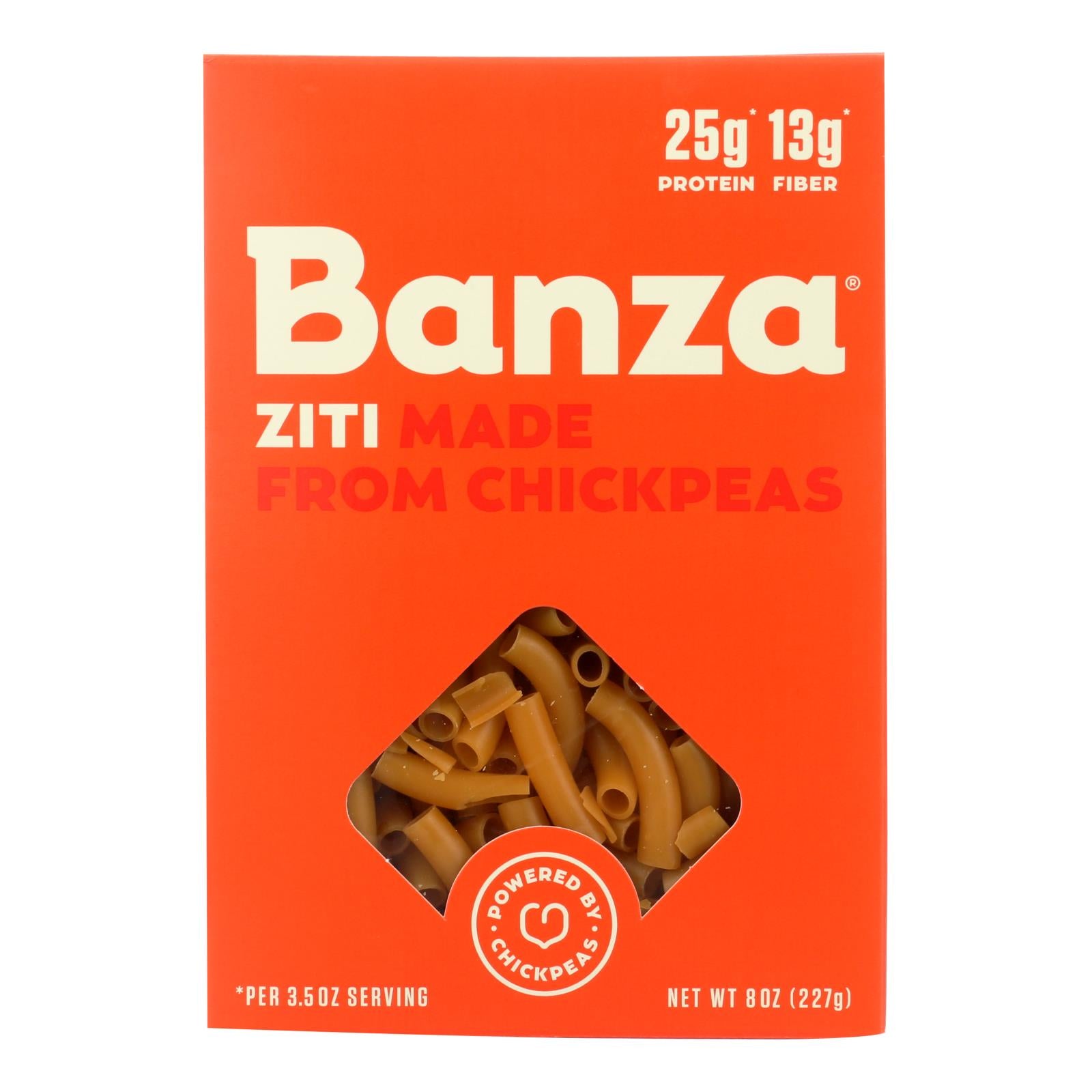 Banza, Banza Ziti Chickpea Pasta  - Case of 6 - 8 OZ (Pack of 6)