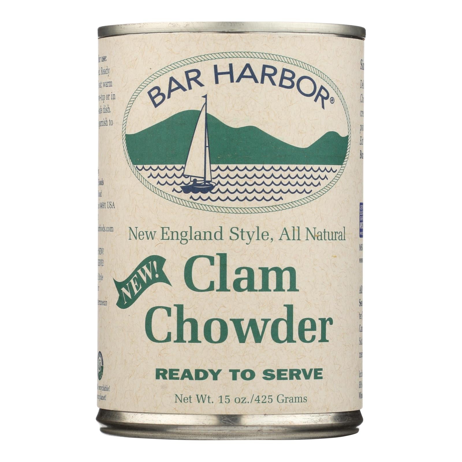 Bar Harbor, Bar Harbor - Clam Chowder - Ready to Serve - Case of 6-15 oz. (Pack of 6)