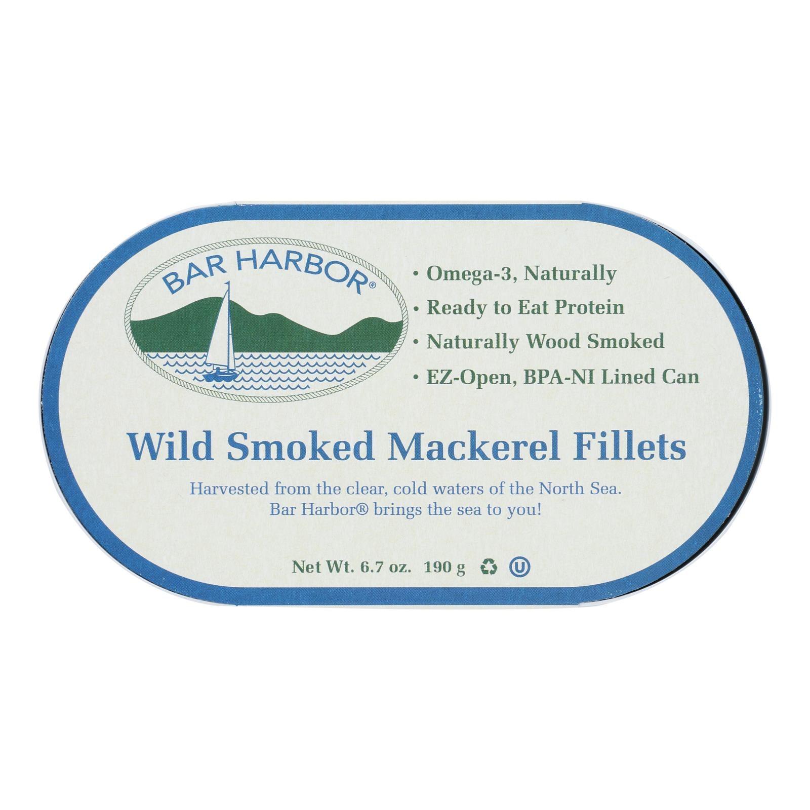 Bar Harbor, Bar Harbor - Mackerel Fillets Wild Smoked - Case of 12-6.7 OZ (Pack of 12)