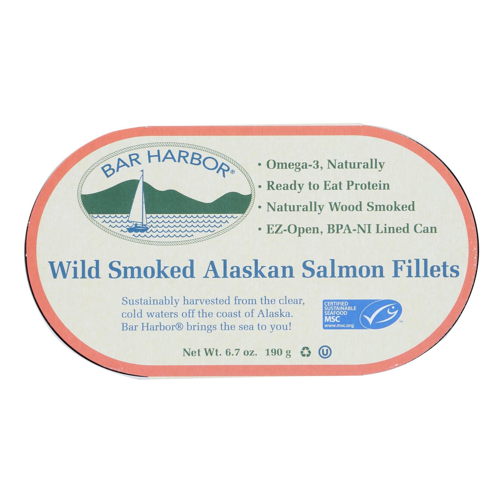 Bar Harbor, Bar Harbor - Salmon Fillets Wild Smoked Ak - Case of 12-6.7 OZ (Pack of 12)