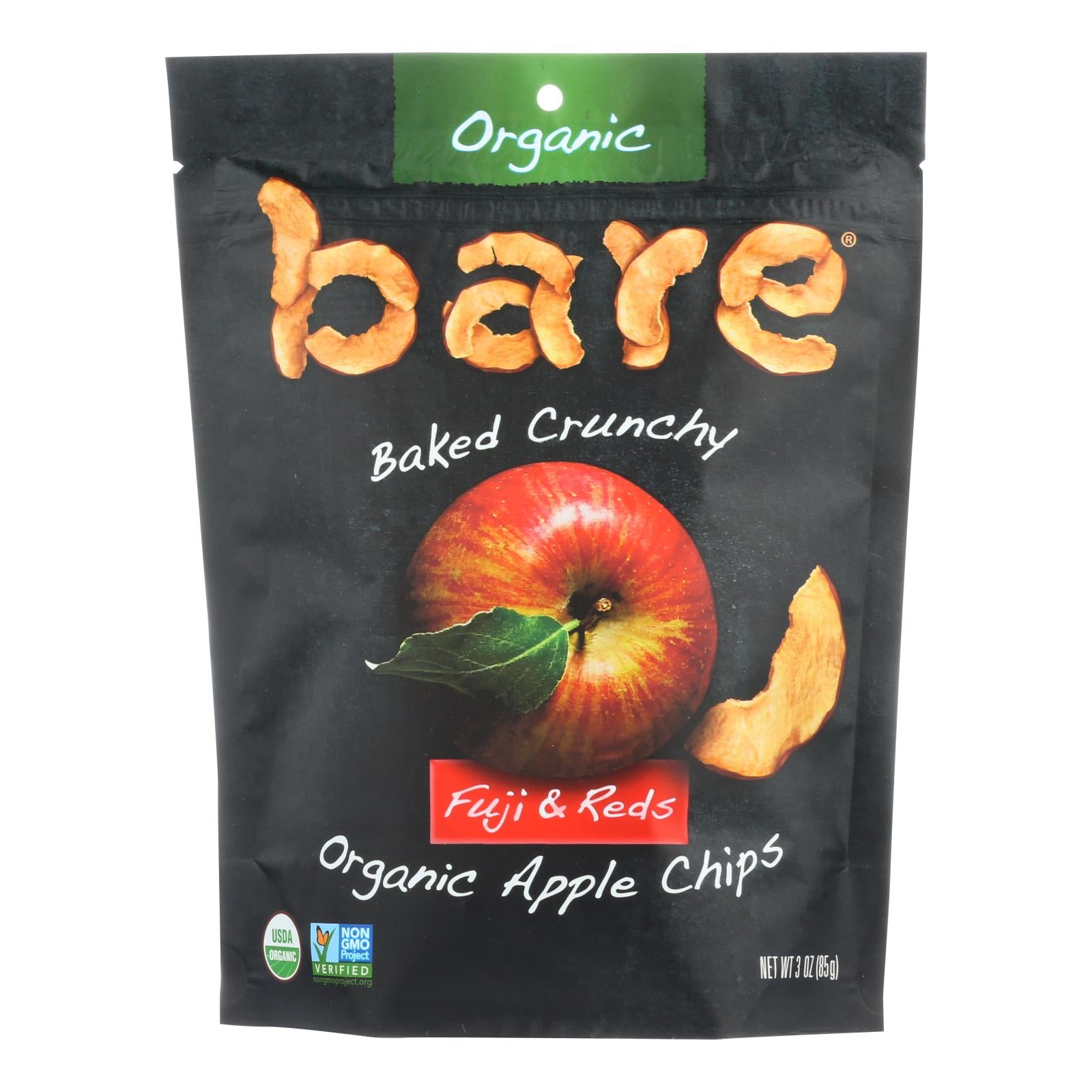 Bare Fruit, Bare Fruit Apple Chips - Organic - Crunchy - Fuji Red - 3 oz - case of 12 (Pack of 12)