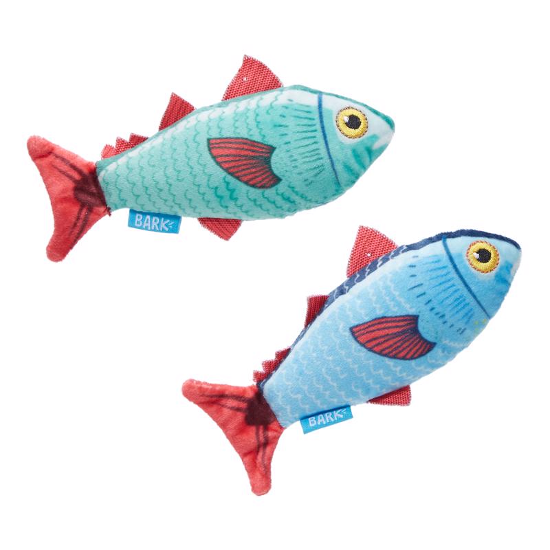 BARKBOX INC, Bark Blue/Red Plush Mike & Mike The Trout Twins Dog Toy 2 pk (Pack of 3)
