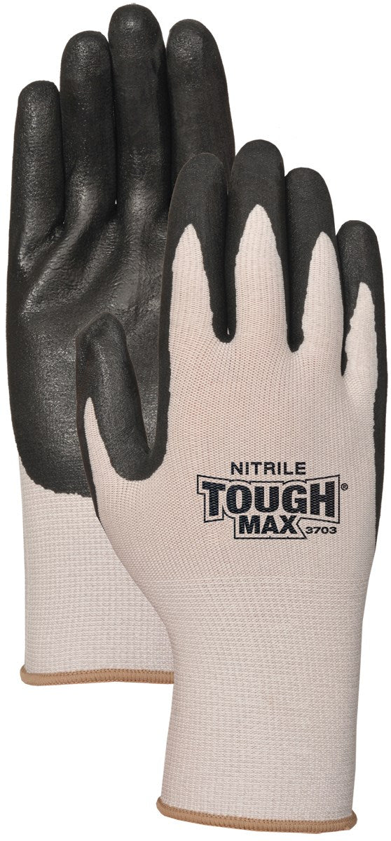 SAFETY SUPPLY CORPORATION, Bellingham Palm-dipped Work Gloves Black/Gray M 1 pair