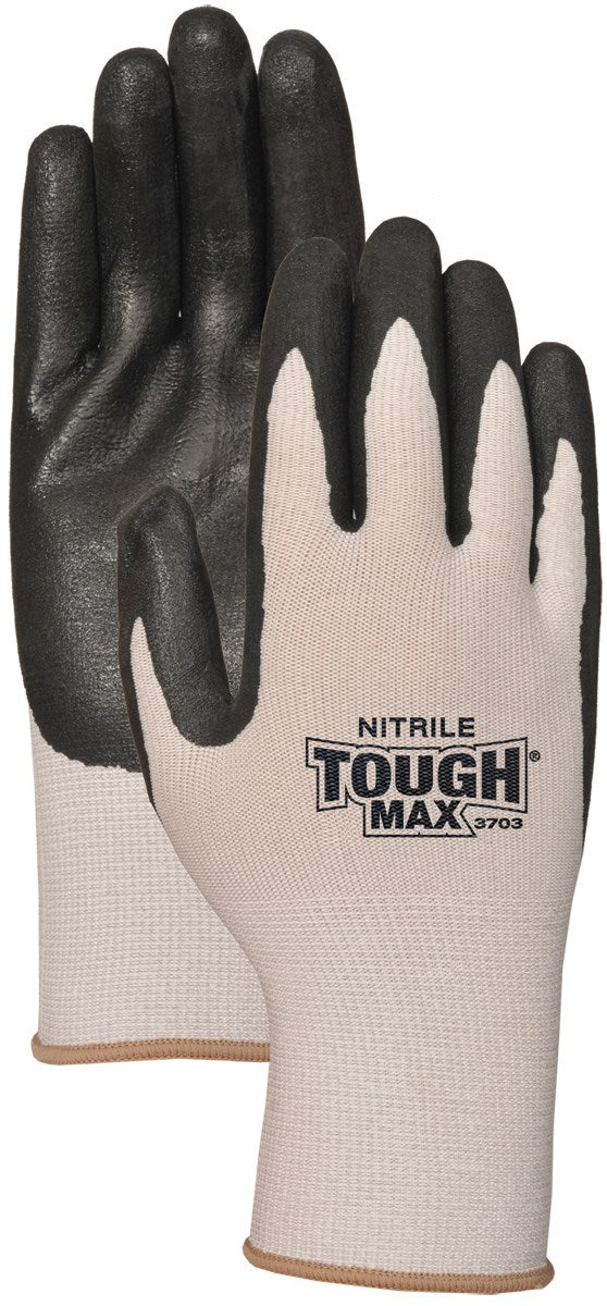 SAFETY SUPPLY CORPORATION, Bellingham Palm-dipped Work Gloves Black/Gray XL 1 pair