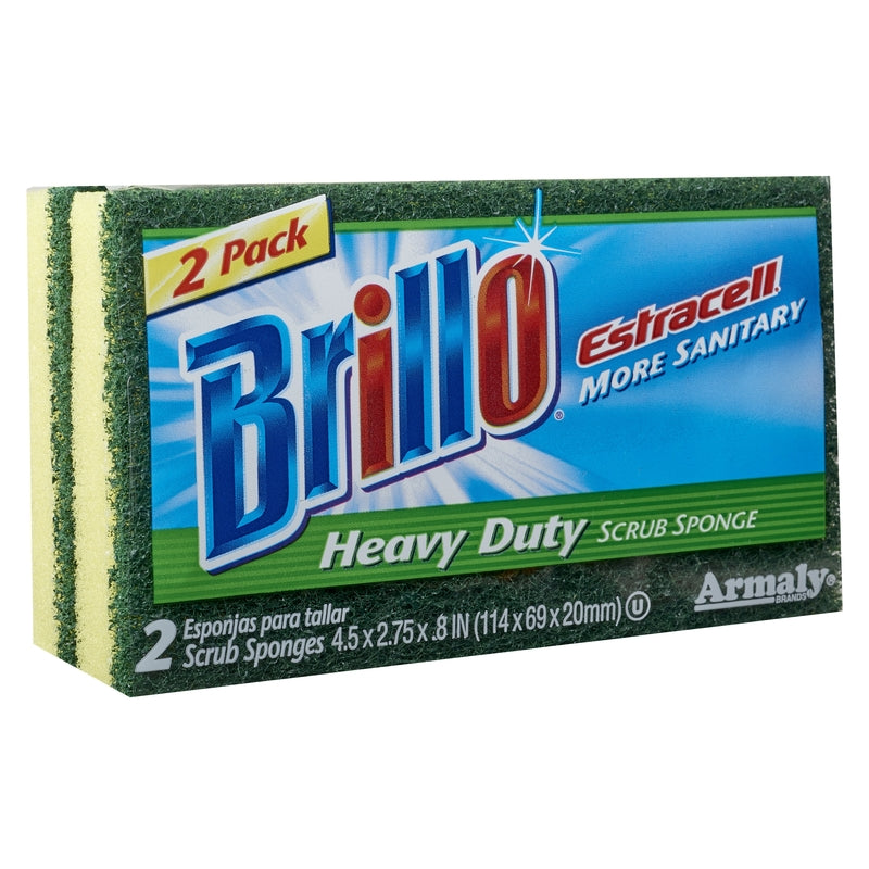 ARMALY BRANDS, Brillo Estracell Heavy Duty Scrubber Sponge For All Purpose 4.5 in. L 2 pc