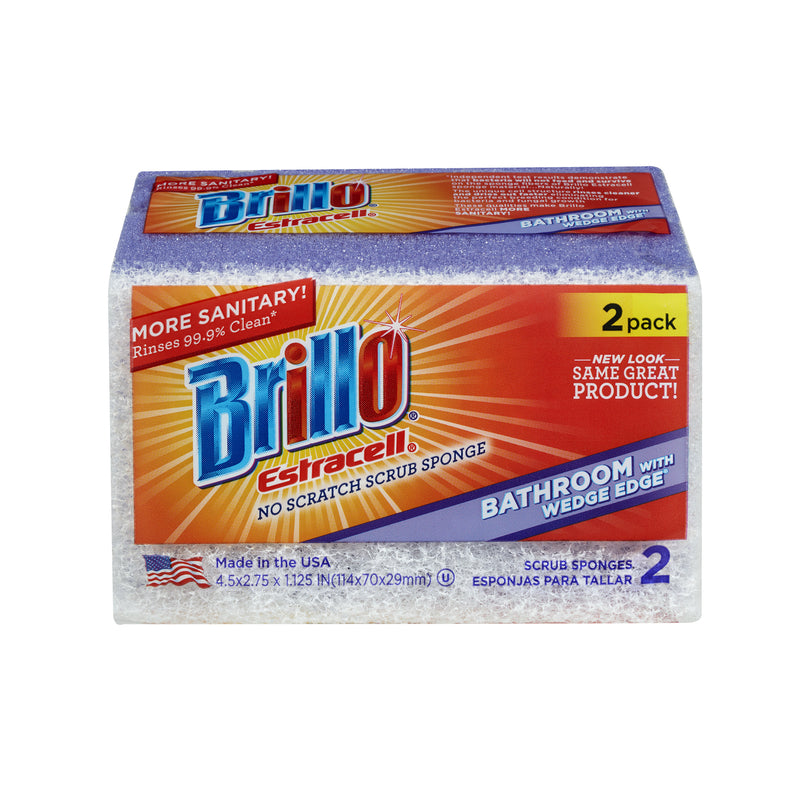 ARMALY BRANDS, Brillo Estracell Non-Scratch Scrubber Sponge For Bath/Toilet 4.5 in. L 2 pc