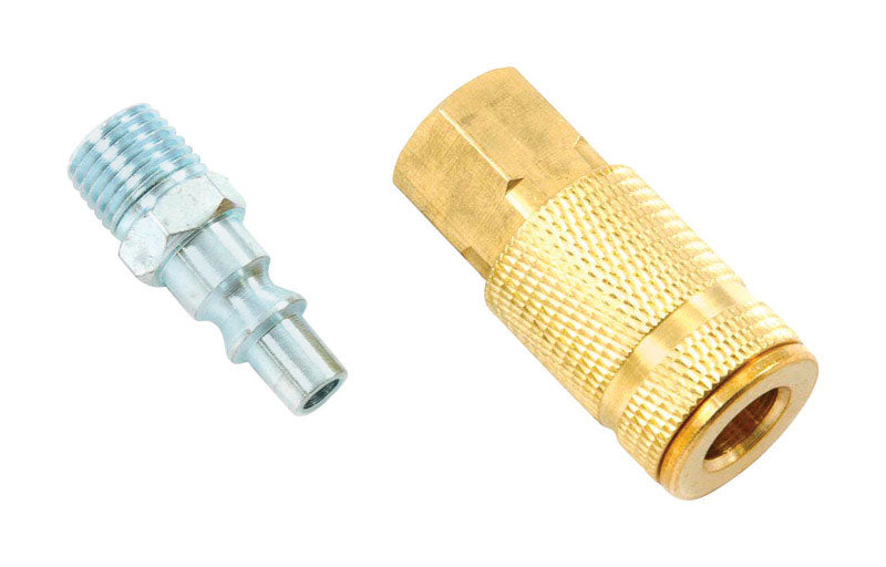 FORNEY INDUSTRIES INC, Forney Brass/Steel Air Coupler and Plug Set 1/4 in. 1/4 in. 2 pc