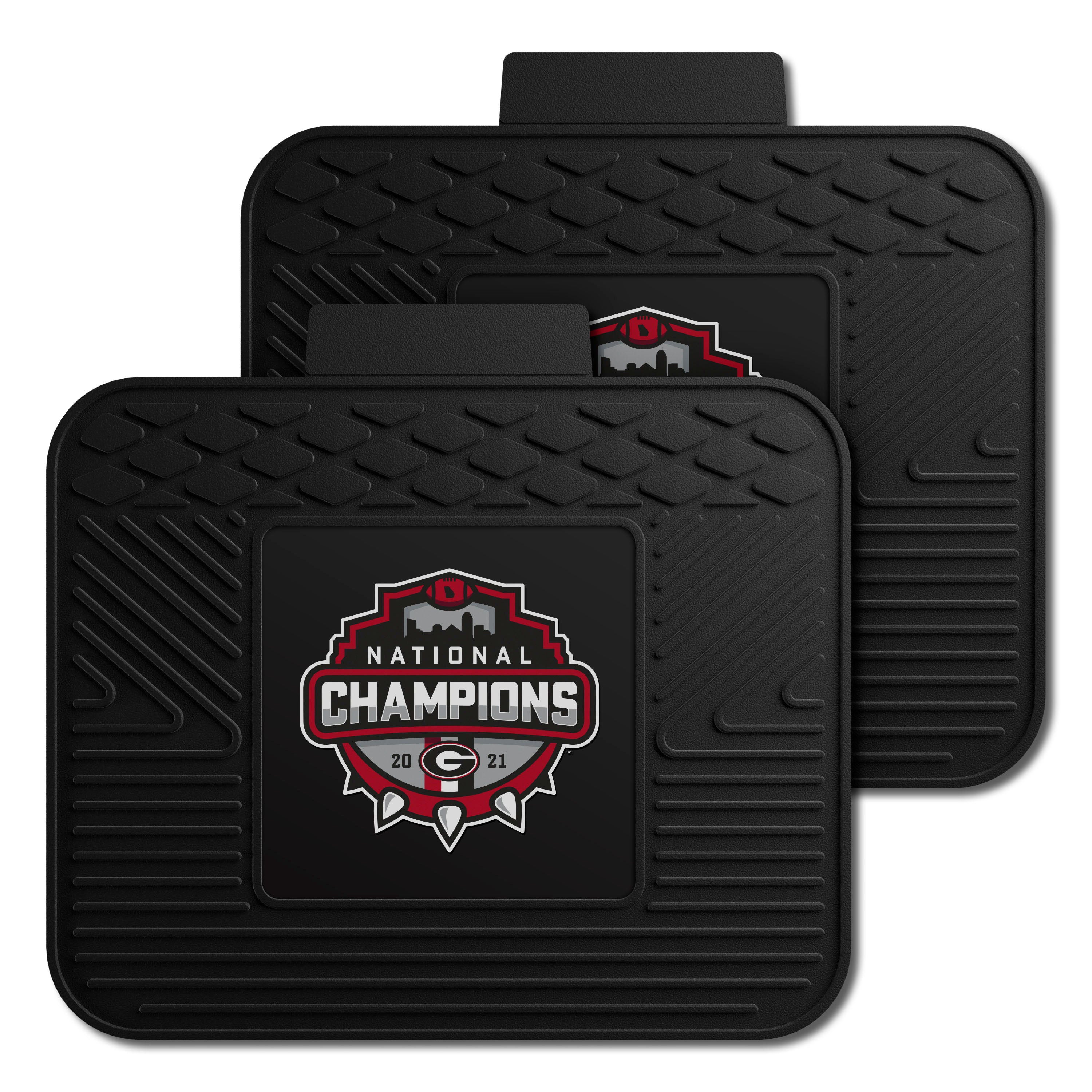 Sports Licensing Solutions, Georgia Bulldogs 2021-22 National Champions Back Seat Car Utility Mats - 2 Piece Set