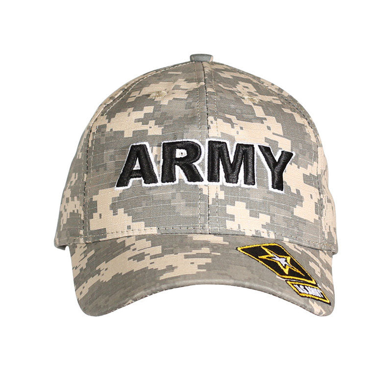 JWM WHOLESALE INC, JWM U.S. Army Logo Baseball Cap Digital Camouflage One Size Fits All (Pack of 6)