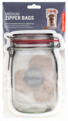 KIKKERLAND DESIGN INC, KIKKERLAND 0.1 in. W X 5.4 in. L Clear Polypropylene Mason Jar Storage Bag (Pack of 24).