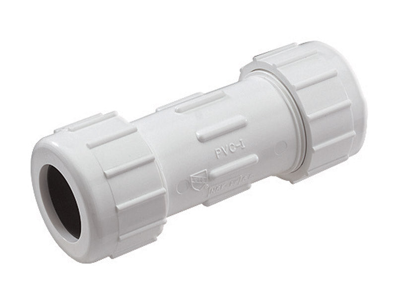 NDS, NDS Schedule 40 1-1/2 in. Compression each X 1-1/2 in. D Compression PVC 6-3/4 in. Coupling 1 pk