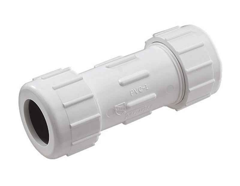 NDS, NDS  Schedule 40  1-1/4 in. Compression   x 1-1/4 in. Dia. Compression  PVC  Coupling