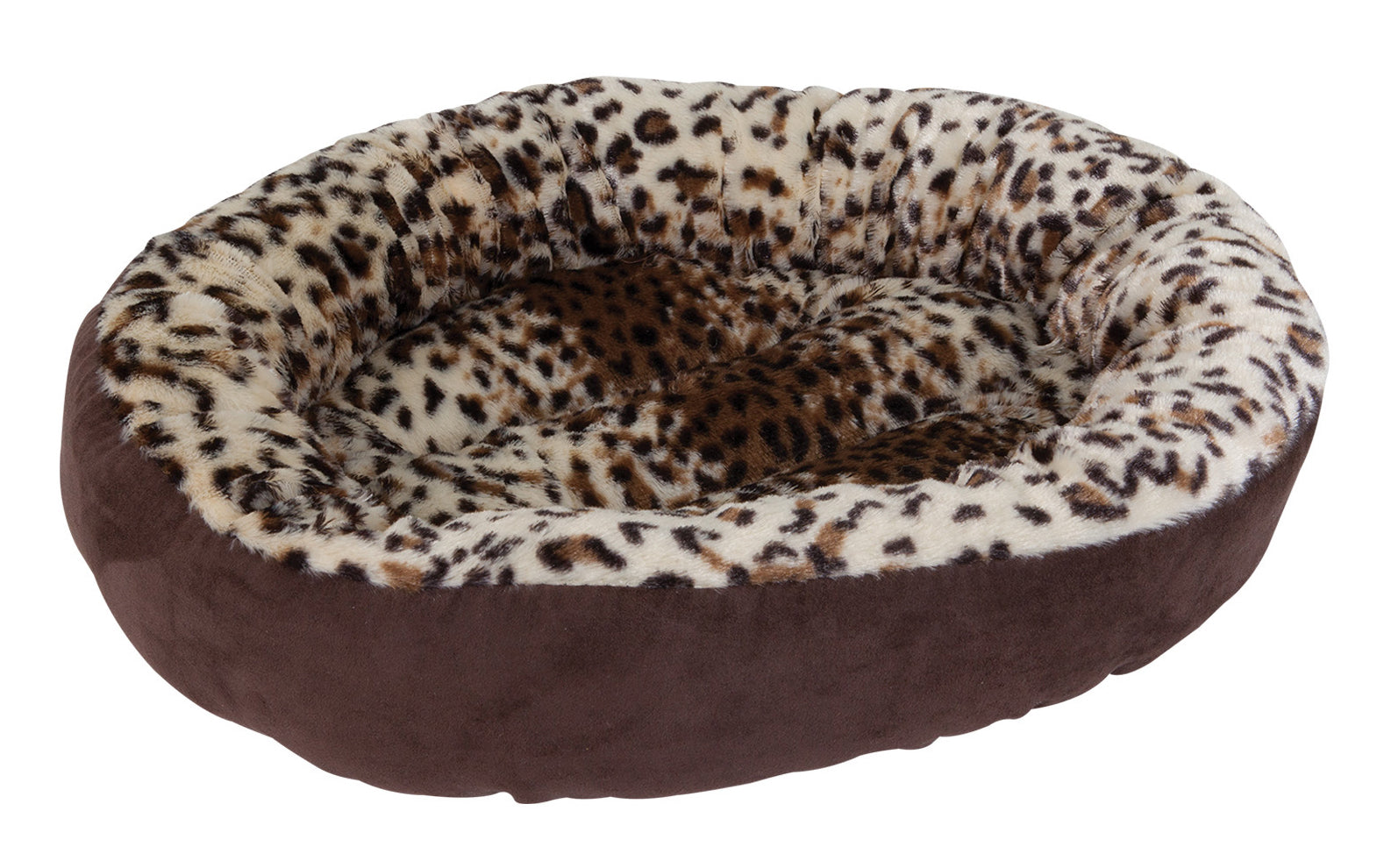DOSKOCIL MANUFACTURING CO INC, Petmate Aspen Pet Brown Faux Micro Suede Animal Print Pet Bed 5 in. H X 18 in. W X 18 in. L