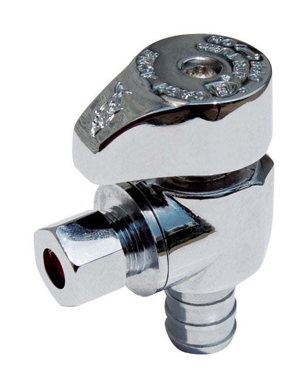 RELIANCE WORLWIDE CORPORATION, SharkBite 1/2 in. PEX Barb X 3/8 in. Brass Angle Stop Valve