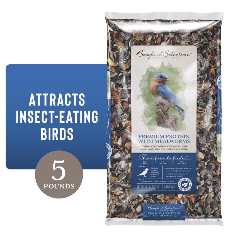 GLOBAL HARVEST FOODS LTD, Songbird Selections Premium Protein with Mealworms Wild Bird Seed Wild Bird Food 5 lb