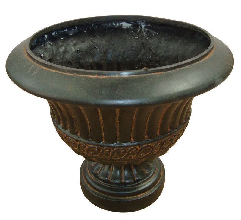 ACE TRADING - SOUTHERN SHENG, Southern Patio 17.5 in. H X 14.5 in. W Fiberglass/Resin Antique Urn Planter Black (Pack of 2)