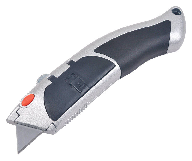 ACE TRADING - TR HAND TOOLS, Steel Grip 7 in. Retractable Auto Reload Utility Knife Silver 1 pk