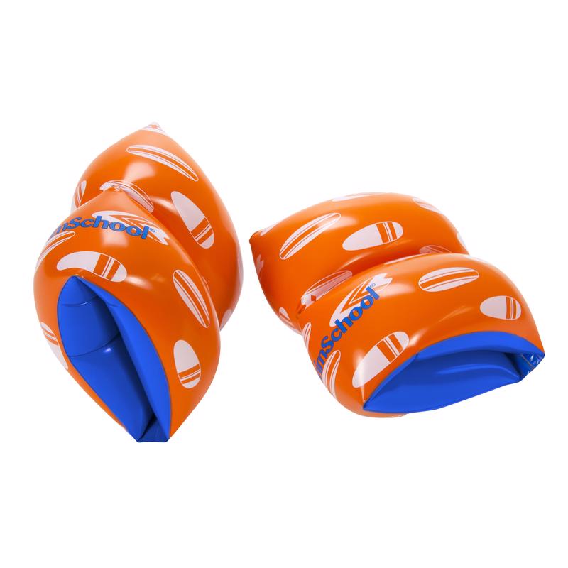AQUA LEISURE INDUSTRIES INC, SwimSchool Orange/White Vinyl Inflatable Swimming Arm Bands