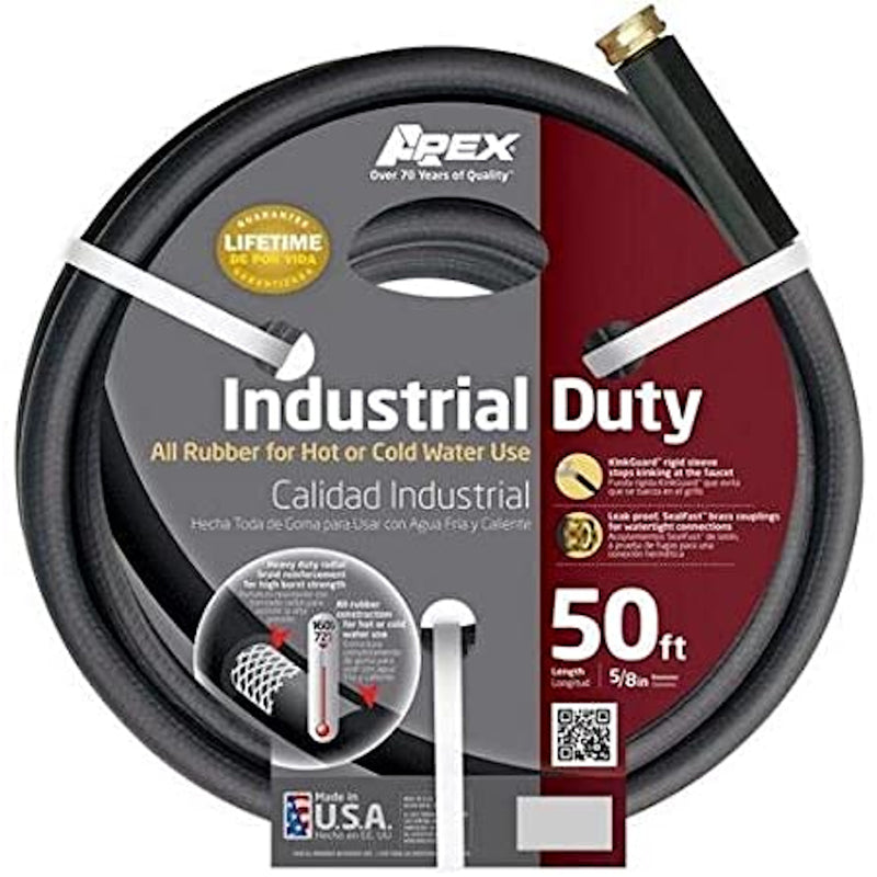 TEKNOR APEX, Teknor Apex 5/8 in. D X 50 ft. L Heavy Duty Industrial Grade Garden Hose Black