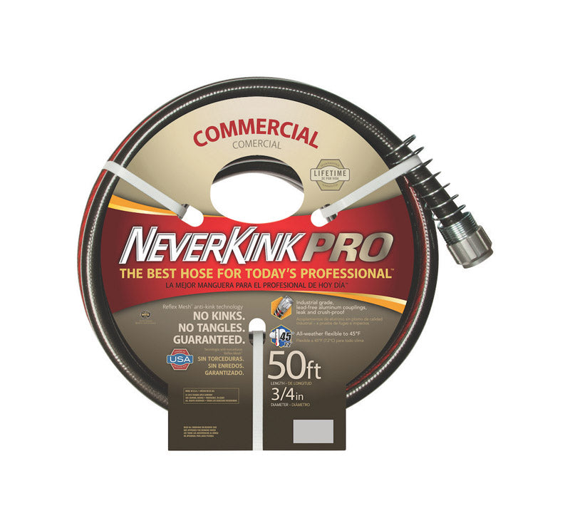 TEKNOR APEX, Teknor Apex NeverKink Pro 3/4 in. D X 50 ft. L Contractor Grade Garden Hose Black