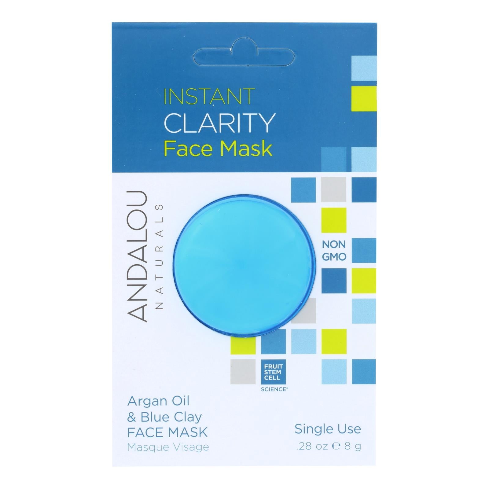 Andalou Naturals, andalou Naturals Instant Clarity Face Mask - Argan Oil & Blue Clay - Case of 6 - 0.28 oz (Pack of 6)