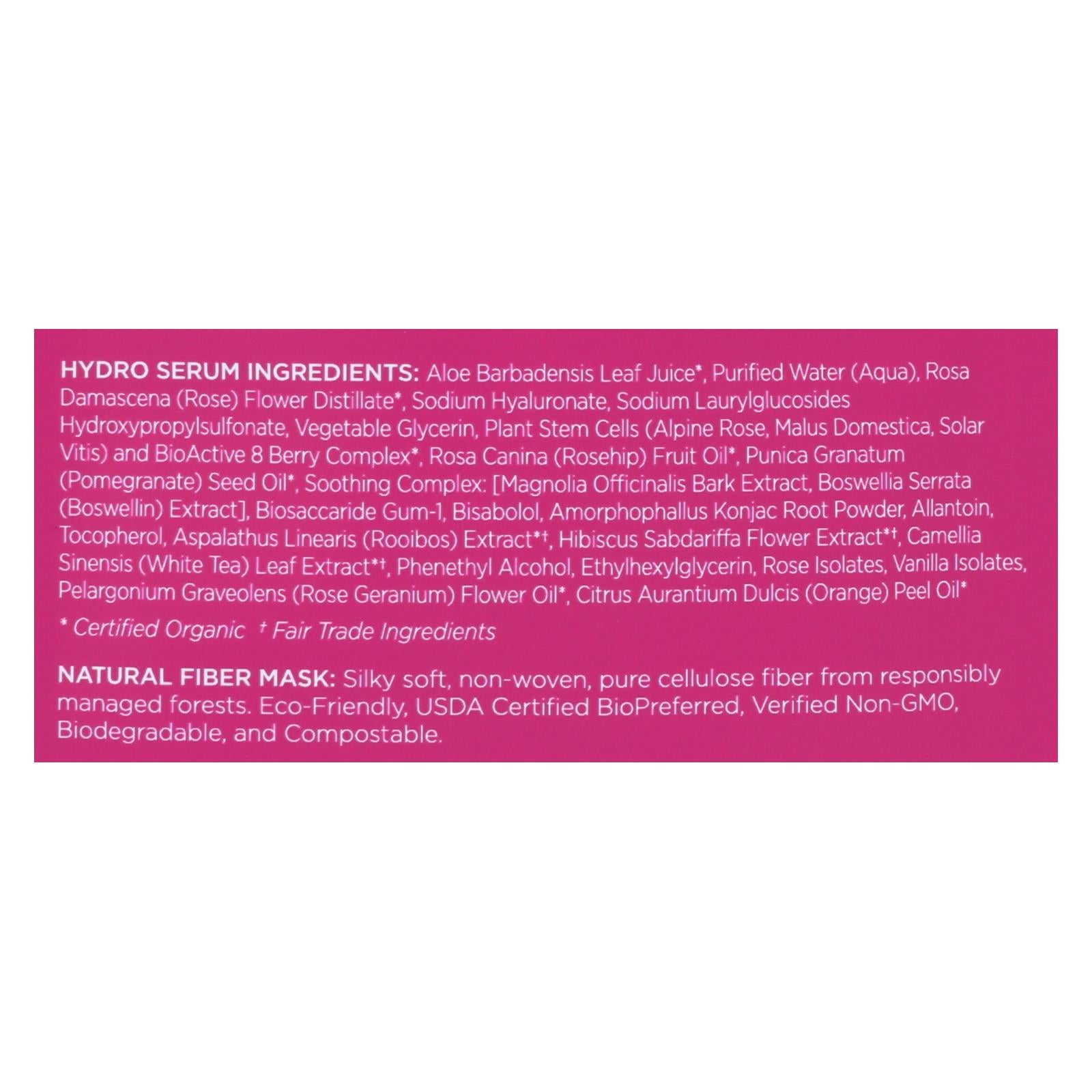 Andalou Naturals, andalou Naturals Instant Hydration Facial Mask - 1000 Roses Soothing - Case of 6 - 0.6 fl oz (Pack of 6)